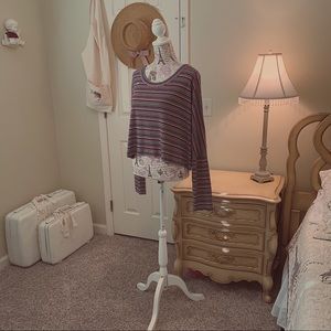 Natural Life Multi Striped Crop Top NWT